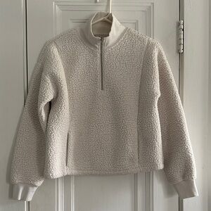 Banana Republic Women’s Cream Half-Zip Sherpa Pullover